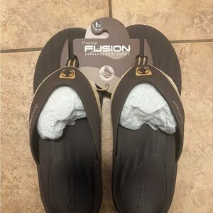 Men’s Powerstep Fusion Orthotic Sandals in Brown size 10